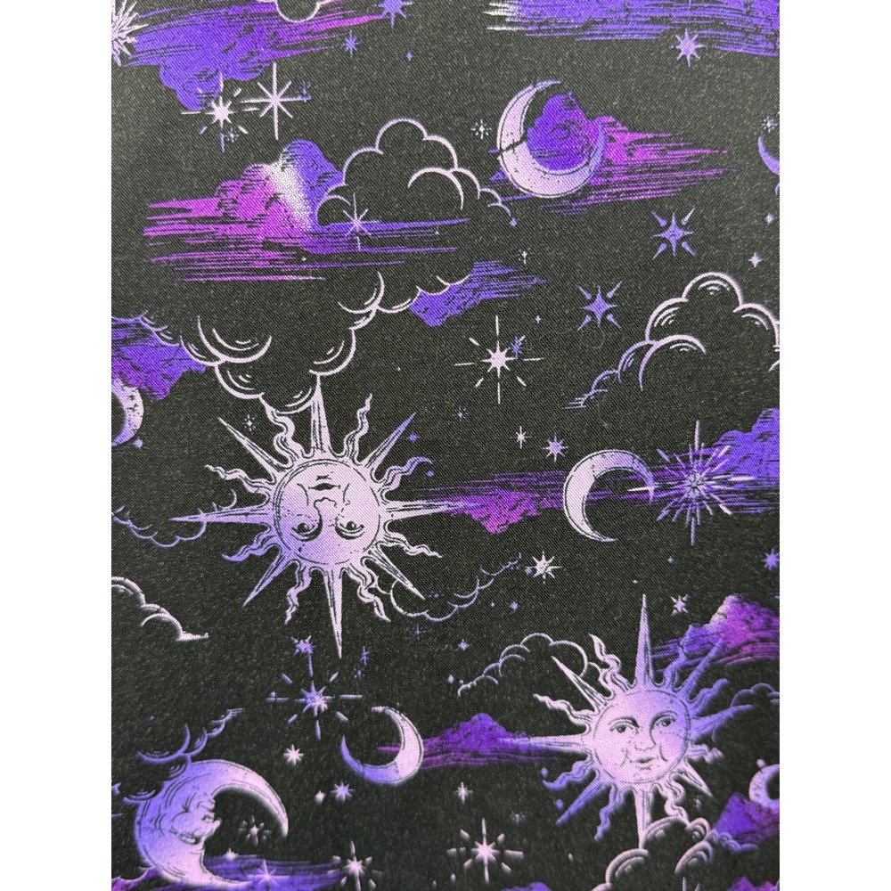 Hot Topic Celestial Tie Front Crop Top XL Purple Sun Moon Witchy - Picture 7 of 8